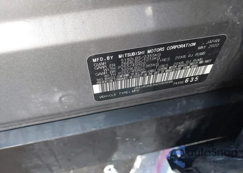 2022 Mitsubishi Outlander Black Edition S-Awc/Se 2.5 S-Awc/Se Launch Edition S-Awc из США, поврежденный, VIN JA4J4UA83NZ080895